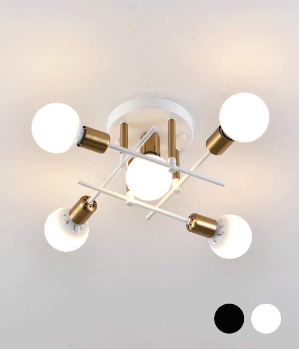 스톡 5등 인테리어 방조명 안방등 (블랙, 화이트)