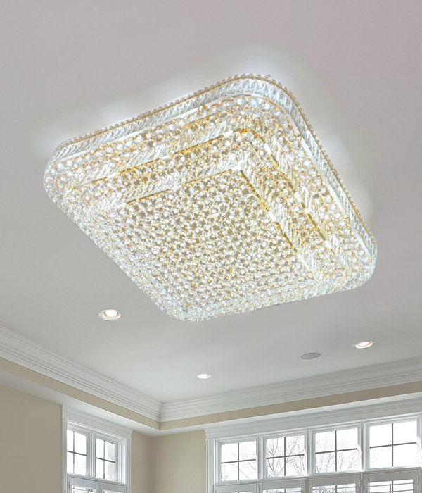 웨딩골드 사각 37등 대형 크리스탈거실등 거실전등